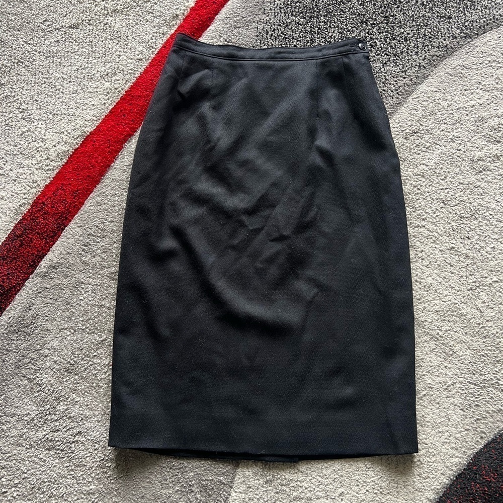 Pendleton Vintage Black Wool Pencil MIDI Skirt